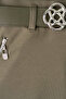 Women's Khaki Summer Skirt with Flexible Waist Belt and Zipper 36-48 - 6