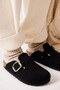 Bled Women's Suede Black Orthopedic Sole Comfortable Fit Non-Slip Sole Soft Lightweight Daily Indoor Dowry Slippers - 4