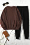 Unisex Simple City Design Printed Crew Neck Sweatshirt - 2-Piece Tracksuit Set - 2