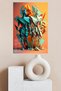 Black White Teal Fracture Abstract Metal Wall Art - 4