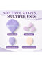 TRIO Triangle Powder Puff Set, Soft Makeup Puffs with Finger Strap for Foundation, Concealer and Setting Powder, Reusable Cosmetic Sponges, Purple, Multi-Piece Set - 5