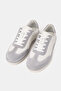 Men's white - gray suede genuine natural leather sneaker shoe - 2