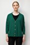 Women's V-Neck Low-Sleeve Slit Wool Cardigan Ö.Başı - 3