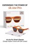 One Pro Smart Bluetooth Sunglasses with HD Camera, AI Real-Time Translation, Touch Control, Open-Ear Audio, 3 Lens Sets, Transparent Frame - 4