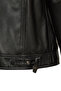 Karl Men's Black Zippered Turn-Down Collar Leather Jacket 26Wge66211M - 6