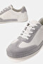 Men's white - gray suede genuine natural leather sneaker shoe - 3