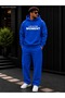 Men's Live in the Moment Written Sweatpants Set / Hooded Sweatshirt and Black Straight-Leg Bottoms
