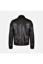 Men's Bitter Brown Shirt Collar Leather Jacket - 2