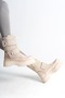 Elisa Velcro Parachute Fabric Patent Leather Women's Boots Rkt - Cream - 4