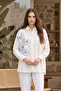Embroidery and Sequin Detailed Shirt 17599 Ecru - 4