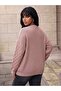 Plus Size Women's Crew Neck Hairnet Patterned Long Sleeve Knitwear Sweater - 4