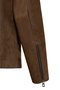 Musıala Men's Tan Zippered Slim-Fit Suede Leather Jacket 26Wgd661510 - 7