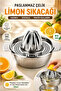 Stainless Steel Lemon Squeezer Citrus Orange Juicer with Bowl and Strainer