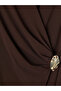 Özmarka New Season Brown Double-Breasted Collared Gathered Blouse - 6