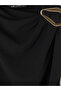Özmarka New Season Black High Neck Gathered Blouse - 6