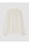 Özmarka New Season Ecru Polka Dot Chiffon Women's Shirt - 7