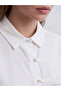 Vizyon New Season White Decorated Buttoned Poplin Women's Shirt - 3