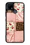 Realme C25 Glossy Phone Case with Cherry Leopard Patchwork Design