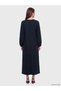 Peak New Season Navy Blue A-Line Dress with a Patterned Crew Neck. - 4