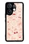Vivo V60 Glossy Phone Case with Cherry Coquette Toile Design