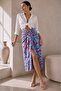 Women's Patterned Pareo Skirt with Tie Detail Lnc34 - 3