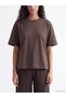 Peak New Season Brown Crew Neck Modal Blend Women's T-Shirt - 3