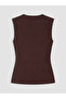 Özmarka New Season Brown Double-Breasted Collared Gathered Blouse - 7