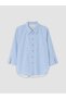 Vizyon New Season Blue Easy-To-Wear Women's Shirt with Zippered Sleeves