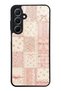 Samsung A55 Glossy Phone Case with Pink Lace Patchwork Design