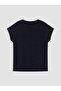 Vizyon New Season Black Crew Neck Blouse with Floral Appliqué - 7