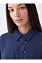 Navy Blue Striped Women's Shirt Tunic - 4