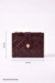 Quilted Detail Burgundy Wallet - 3