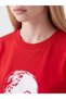 Red Ataturk Printed 100% Cotton Women's T-Shirt - 3