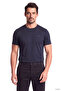 Men's Regular Fit Metallic Logo Detailed Round Collar Short Sleeve Navy Blue T-Shirt