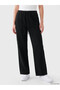 Özmarka New Season Black Wideleg Women's Jean Trousers with Elastic Waist - 2