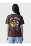 Peak New Season Brown Printed 100% Cotton Women's T-Shirt - 4