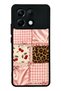 Xiaomi Poco X6 Pro Glossy Phone Case with Cherry Leopard Patchwork Design