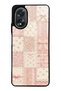 Oppo A38 Glossy Phone Case with Pink Lace Patchwork Design