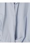 Vizyon New Season Blue Tie-Dye Poplin Oversize Women's Shirt - 6