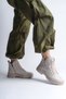 Amber Lace-Up Zippered Orthopedic Sole Women's Boots Ckt - Cream - 2
