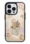 حافظة هاتف لامعة بتصميم Wildflower Diary لهاتف iPhone 14 Pro
