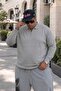 Men's Winter Thick Oversized Gray Sweatshirt