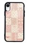 iPhone Xr Glossy Phone Case with Pink Lace Patchwork Design