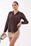 Women's Hidden Button Closure Detailed Shirt 265248 - 2
