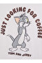 Xside Beige Tom and Jerry Printed 100% Cotton Women's T-Shirt - 8