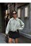 Belted Drawstring Bomber Trench Jacket - 3