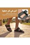 Unique Minimalist Men Arabic Leather Slides Designed by Renowned Italian Designer Double Strap Dot Texture 4CM Elevated Thick Sole Slippers - 5