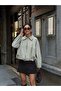 Belted Drawstring Bomber Trench Jacket - 8