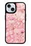 iPhone 15 Pink Lace Romance Design Glossy Phone Case
