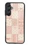 Samsung A25 Glossy Phone Case with Pink Lace Patchwork Design